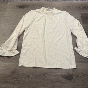Women’s J. Crew Elegant Cream Ruffle Sleeve Top